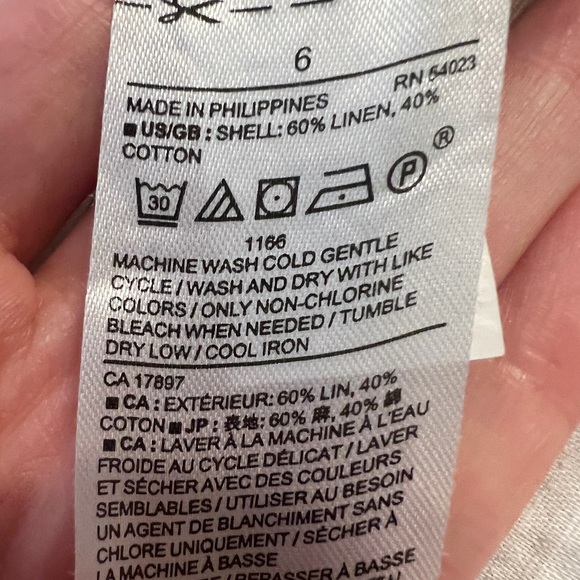 Banana Republic Womens White A-Line Button Down Linen Bridal Shower Sundress 6 - Picture 9 of 10